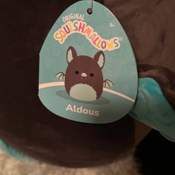 Squishmallow 16” Aldous Bat Teal and Black NWT - Picture 2 of 5